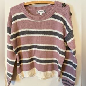 Pink Rose Multi-Striped Sweater